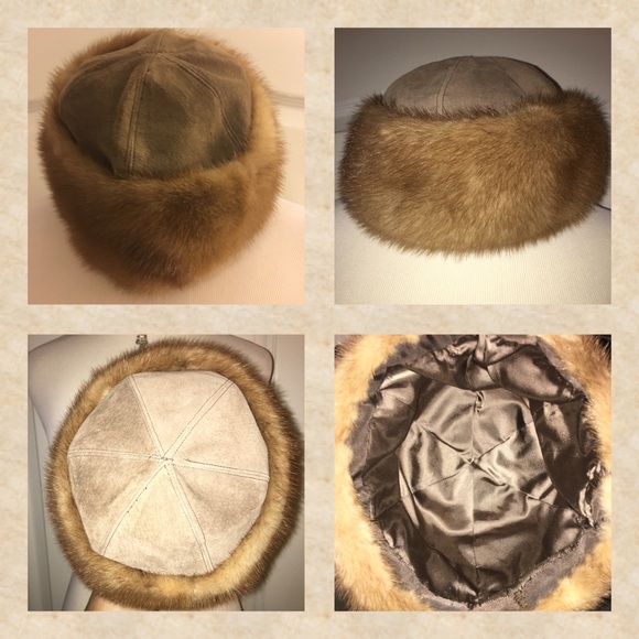 Genuine MINK Audrey Hepburn Style Pillbox Hat - Picture 3 of 4